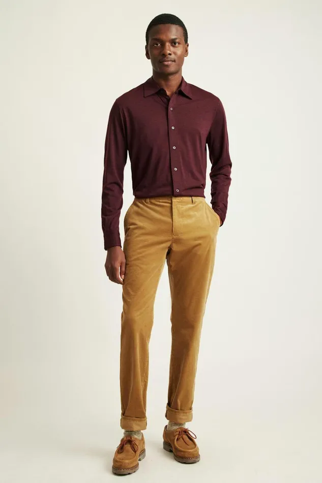 Men Casual Shirts Bonobos Performance Merino Shirt Dark Burgundy Heather