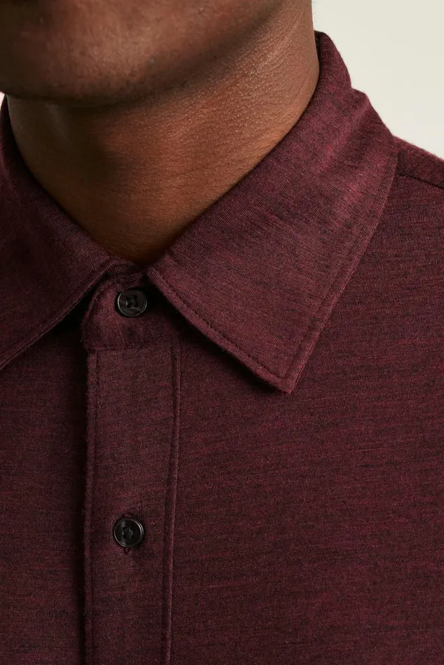 Men Casual Shirts Bonobos Performance Merino Shirt Dark Burgundy Heather