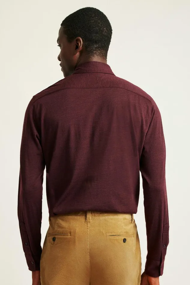 Men Casual Shirts Bonobos Performance Merino Shirt Dark Burgundy Heather