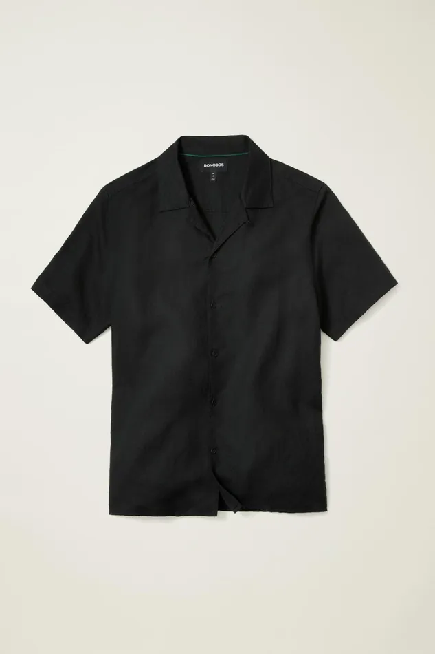 Men Casual Shirts Bonobos Riviera Cabana Shirt Black