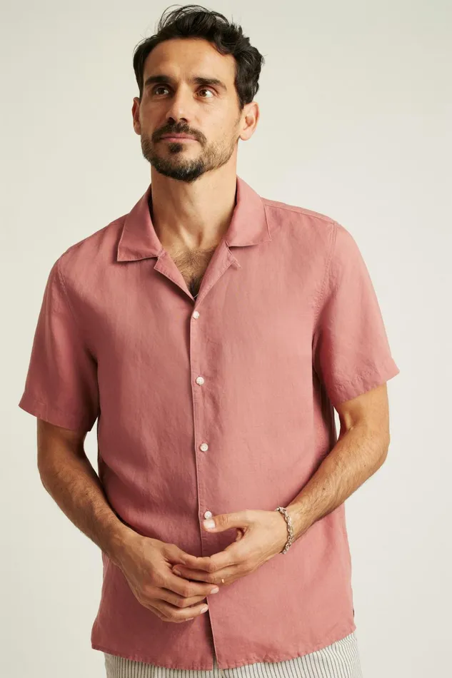 Men Casual Shirts Bonobos Riviera Cabana Shirt Withered Rose