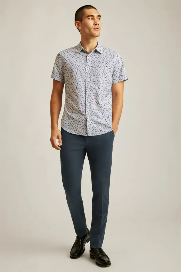 Men Casual Shirts Bonobos Riviera Short Sleeve Shirt Blue Petra Floral
