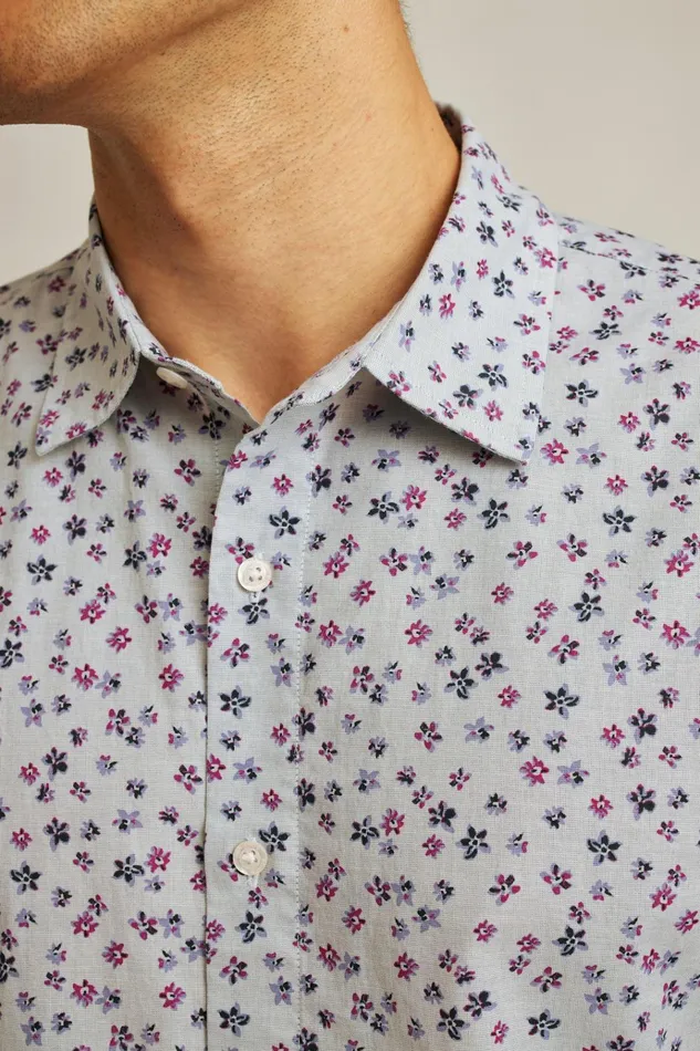 Men Casual Shirts Bonobos Riviera Short Sleeve Shirt Blue Petra Floral