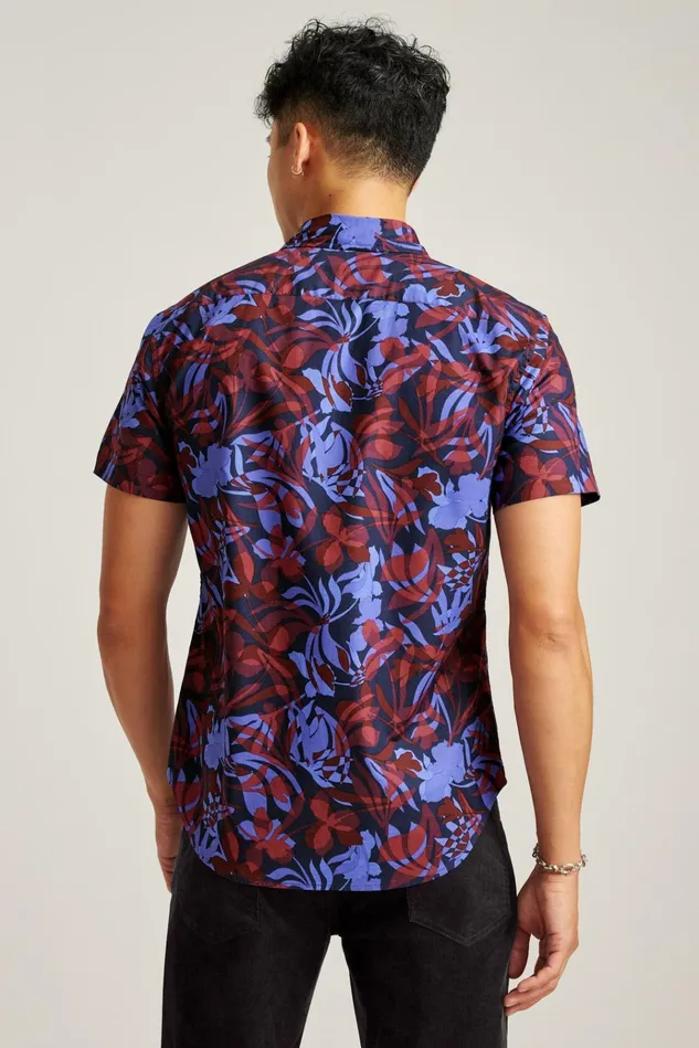 Men Casual Shirts Bonobos Riviera Short Sleeve Shirt Deep Tone Florals