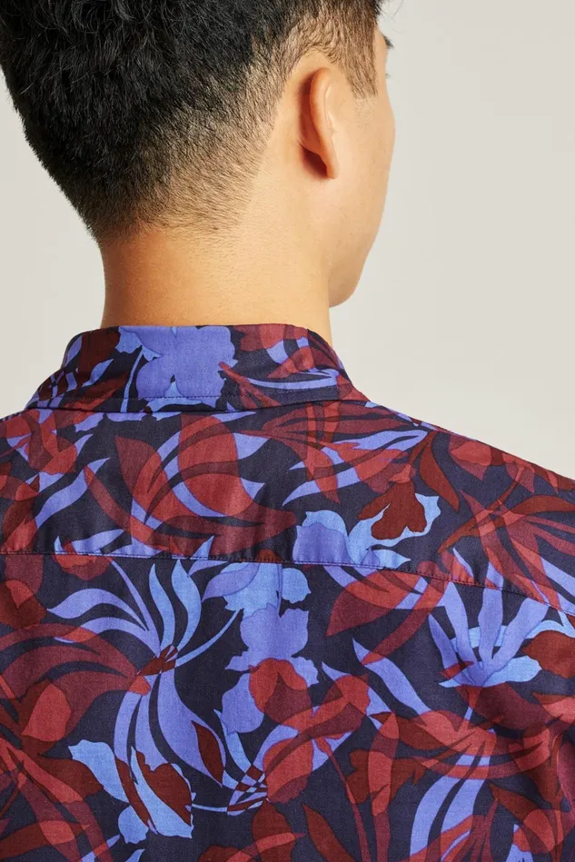 Men Casual Shirts Bonobos Riviera Short Sleeve Shirt Deep Tone Florals