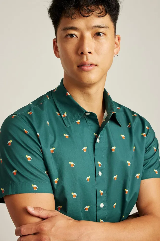 Men Casual Shirts Bonobos Riviera Short Sleeve Shirt Hot Toddy