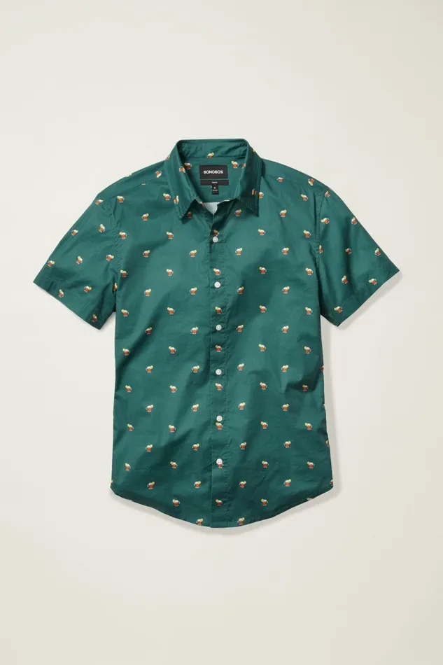 Men Casual Shirts Bonobos Riviera Short Sleeve Shirt Hot Toddy