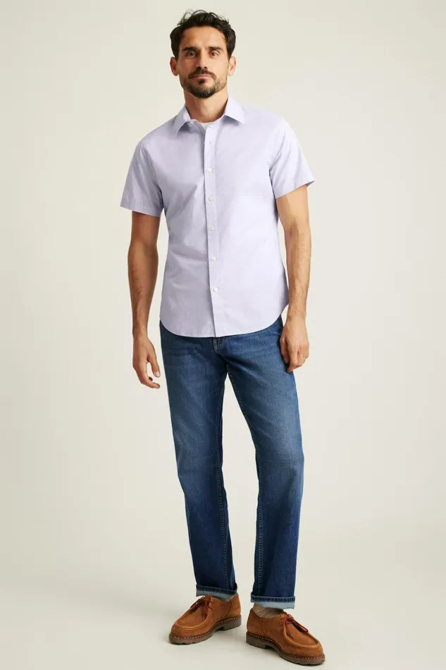 Men Casual Shirts Bonobos Riviera Short Sleeve Shirt Lavender End On End