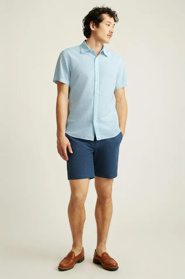 Men Casual Shirts Bonobos Riviera Short Sleeve Shirt Light Blue Seersucker Men Casual Shirts Bonobos Riviera Short Sleeve Shirt Light Blue Seersucker