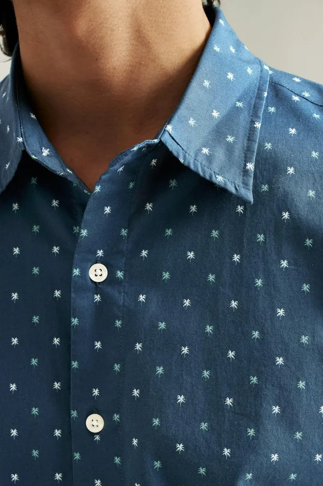Men Casual Shirts Bonobos Riviera Short Sleeve Shirt Navy Teal Friend Of A Frond