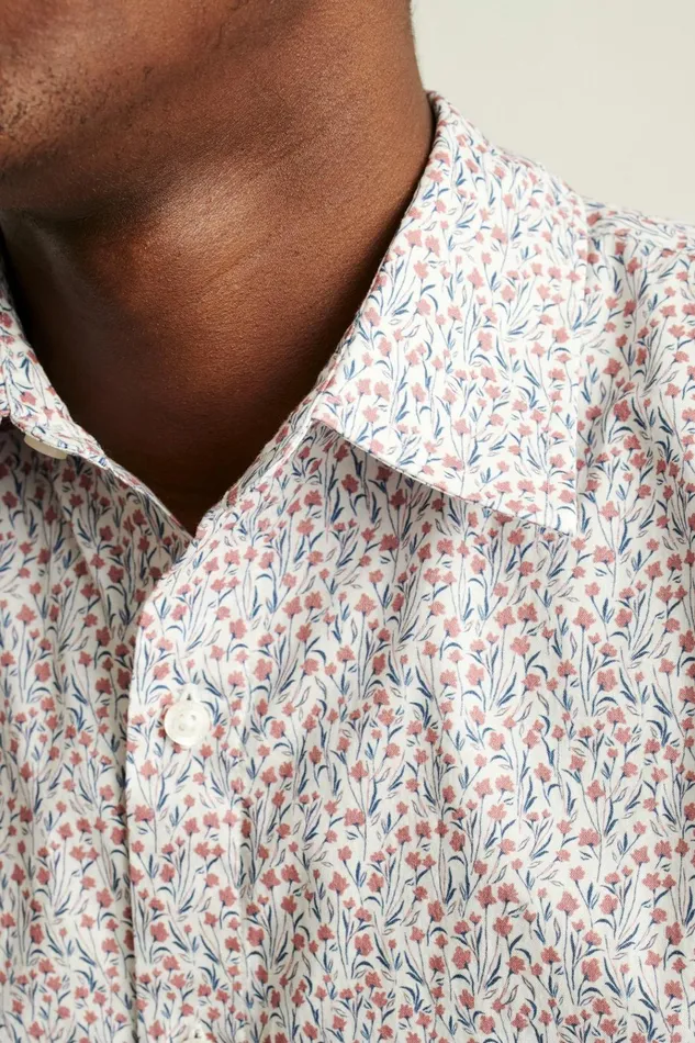 Men Casual Shirts Bonobos Riviera Short Sleeve Shirt Red Floral Scatter