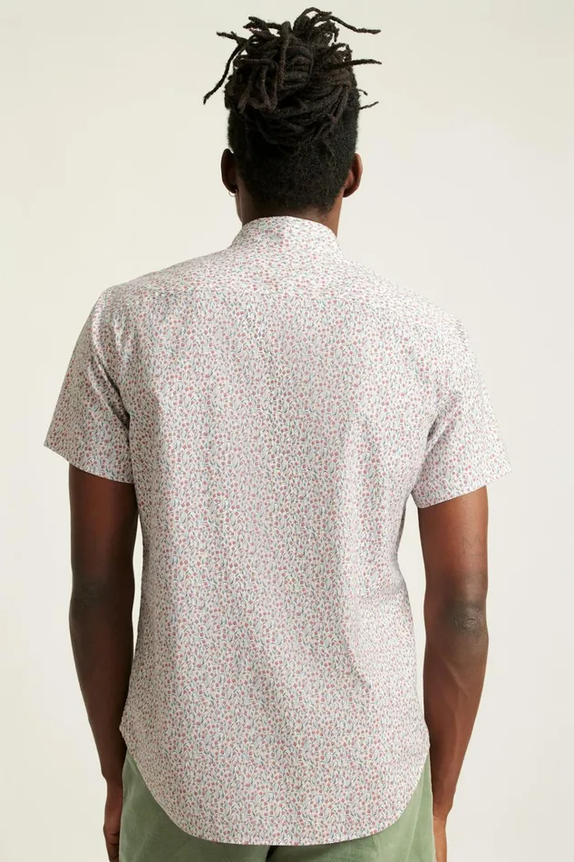 Men Casual Shirts Bonobos Riviera Short Sleeve Shirt Red Floral Scatter
