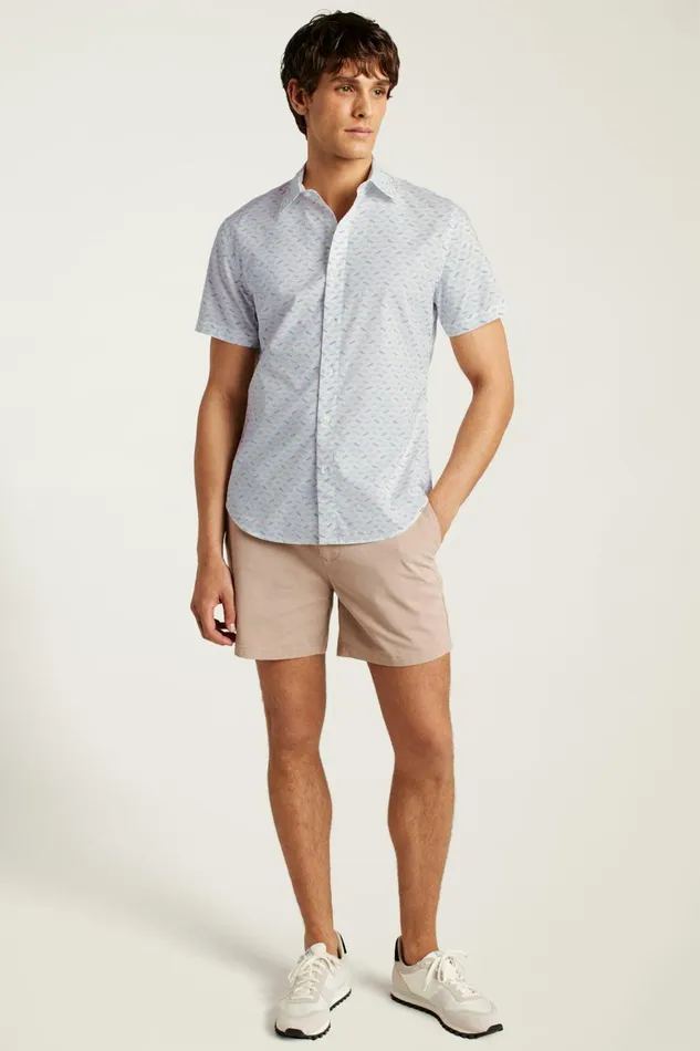 Men Casual Shirts Bonobos Riviera Short Sleeve Shirt White Sofishticated