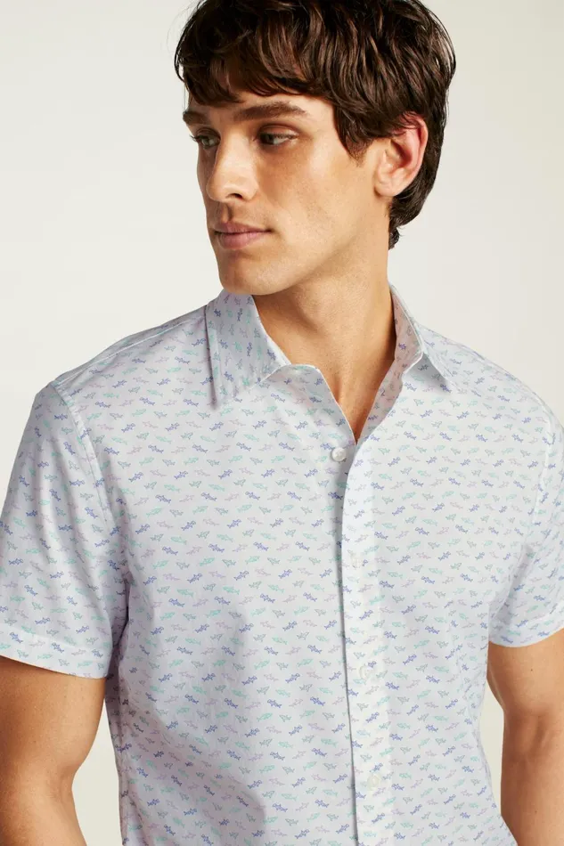 Men Casual Shirts Bonobos Riviera Short Sleeve Shirt White Sofishticated