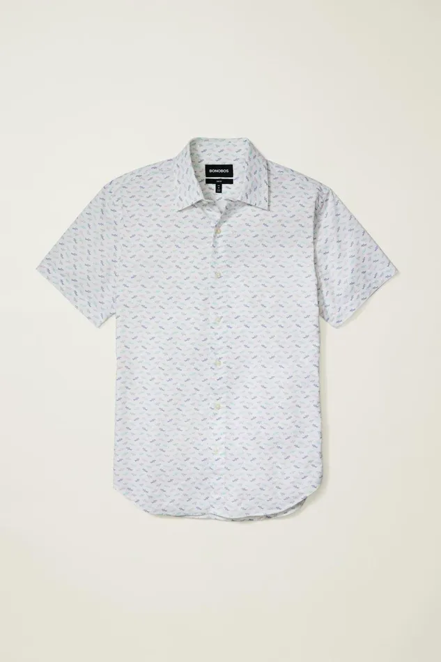 Men Casual Shirts Bonobos Riviera Short Sleeve Shirt White Sofishticated