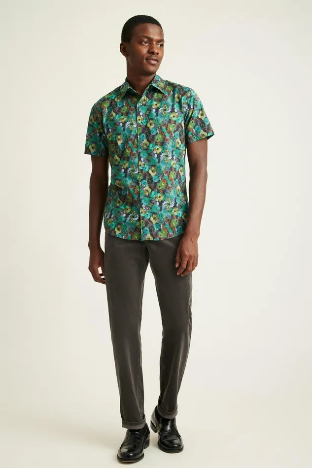 Men Casual Shirts Bonobos Riviera Short Sleeve Shirt Wilderness Floral