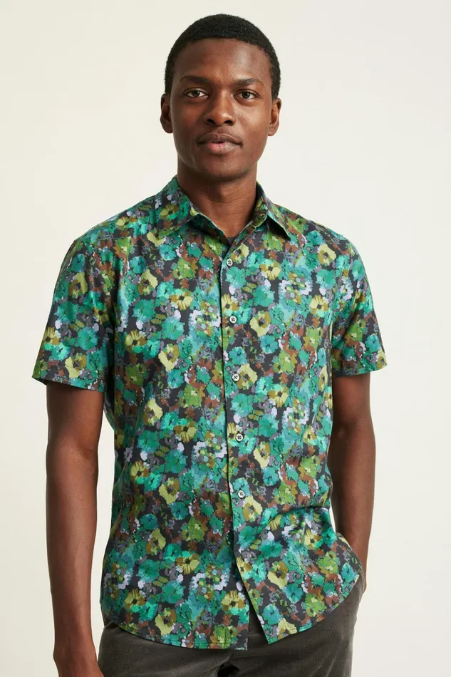 Men Casual Shirts Bonobos Riviera Short Sleeve Shirt Wilderness Floral