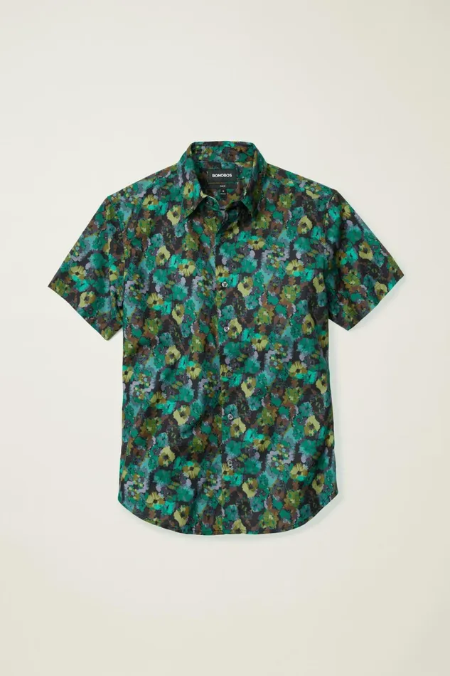 Men Casual Shirts Bonobos Riviera Short Sleeve Shirt Wilderness Floral