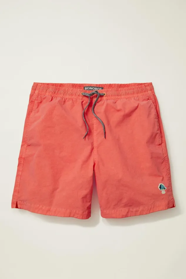 Men Casual Shorts Bonobos Anywhere Short EWaist Pink Fish Skate