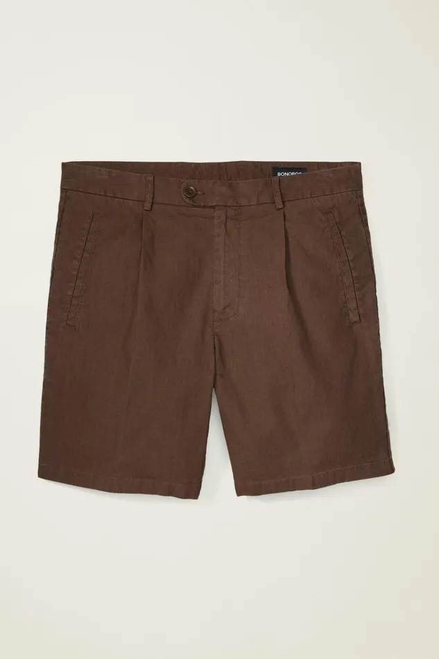 Men Casual Shorts Bonobos Coastal Linen Short Black Coffee