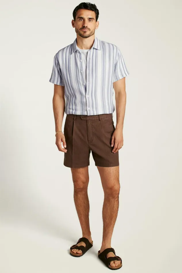 Men Casual Shorts Bonobos Coastal Linen Short Black Coffee