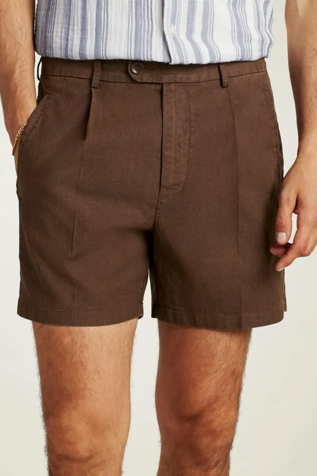 Men Casual Shorts Bonobos Coastal Linen Short Black Coffee