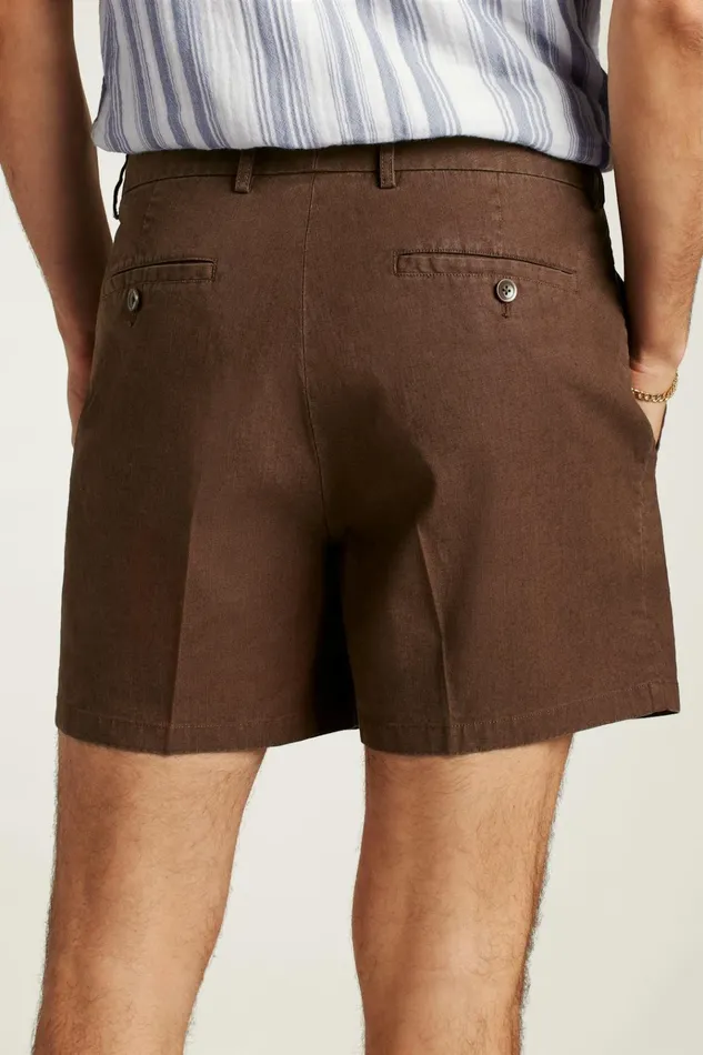Men Casual Shorts Bonobos Coastal Linen Short Black Coffee