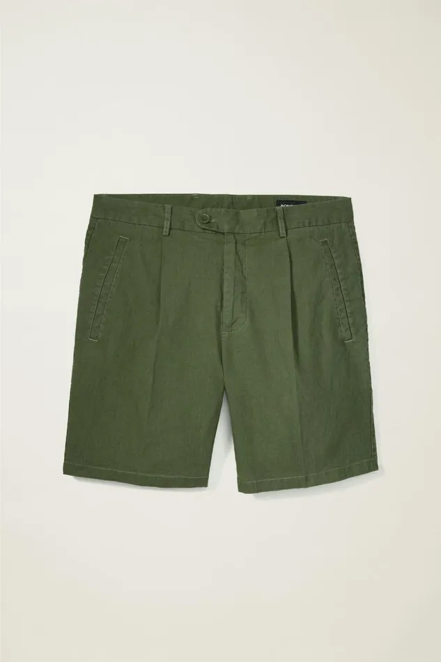 Men Casual Shorts Bonobos Coastal Linen Short Green Juice