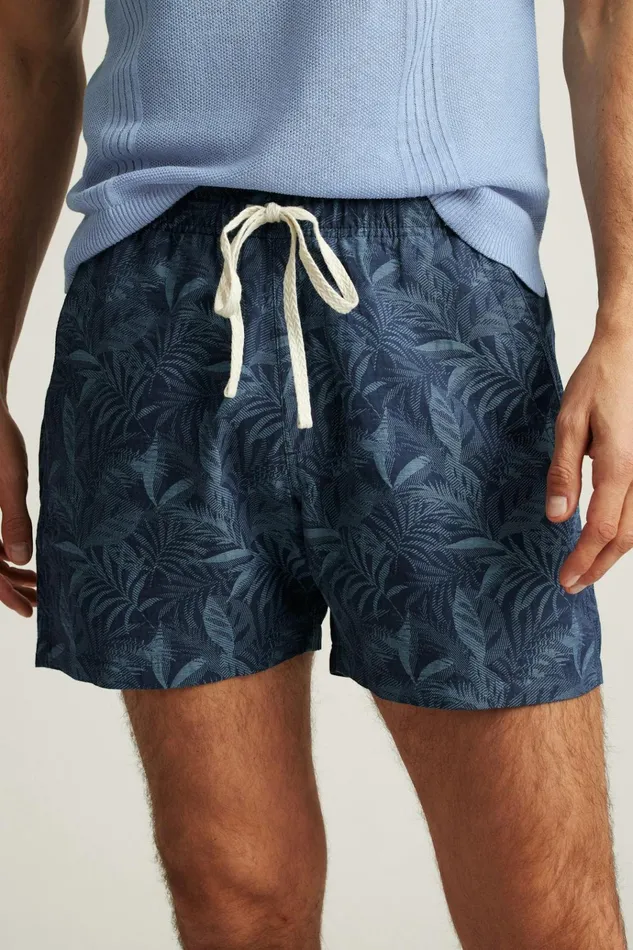 Men Casual Shorts Bonobos Nomad Short Navy Palms