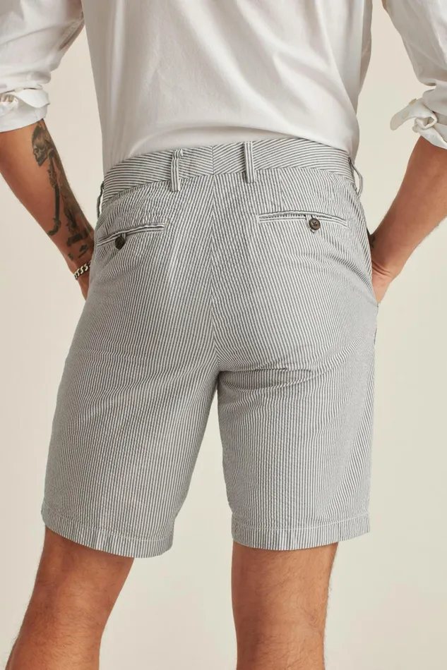 Men Chino Shorts Bonobos Italian Stretch Chino Shorts Navy Seersucker