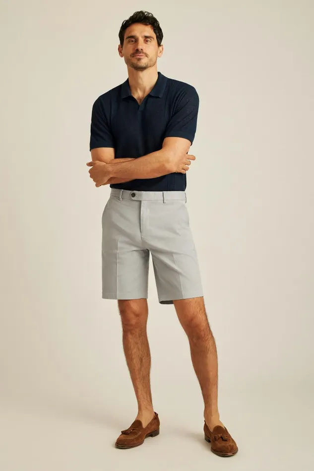 Men Chino Shorts Bonobos Italian Stretch Chino Shorts Silver Mist