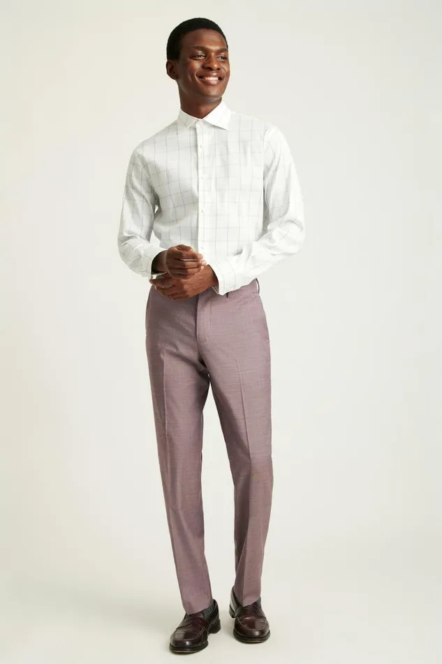 Men Dress Pants Bonobos Jetsetter Wool Dress Pant Mauve Sharkskin