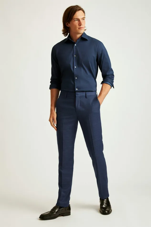 Men Dress Pants Bonobos Jetsetter Wool Dress Pant Navy Glen Plaid