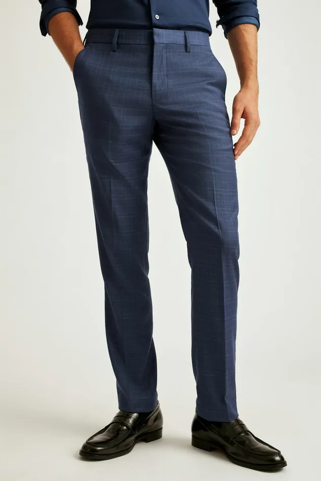 Men Dress Pants Bonobos Jetsetter Wool Dress Pant Navy Glen Plaid