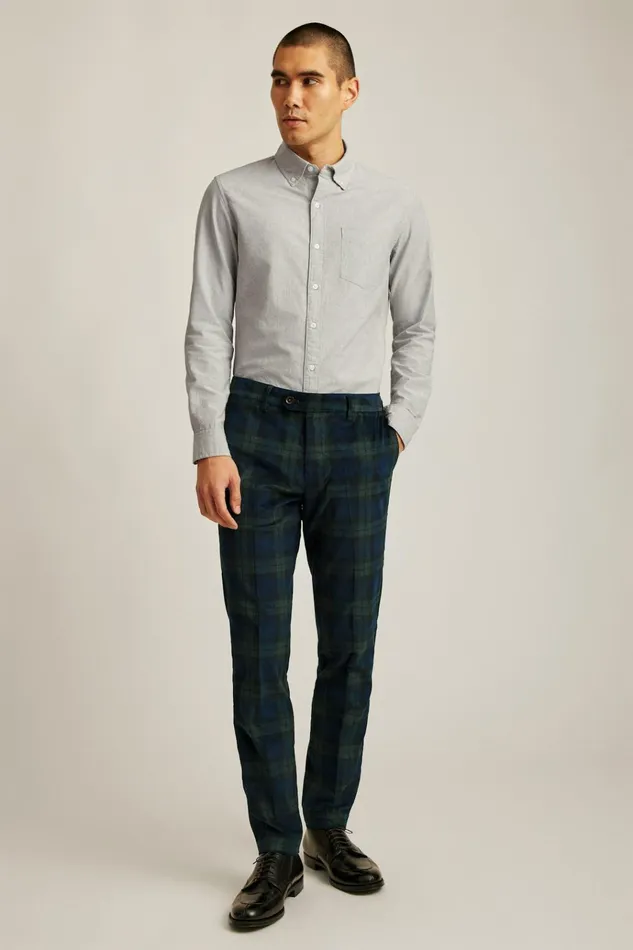 Men Dress Pants Bonobos Velvet Trousers Blackwatch Plaid