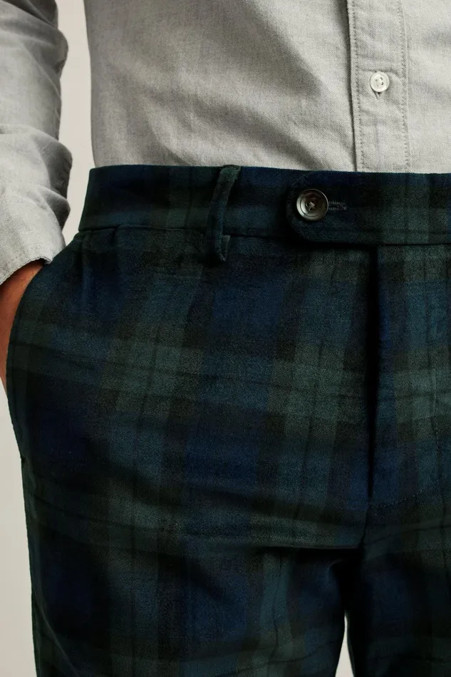 Men Dress Pants Bonobos Velvet Trousers Blackwatch Plaid