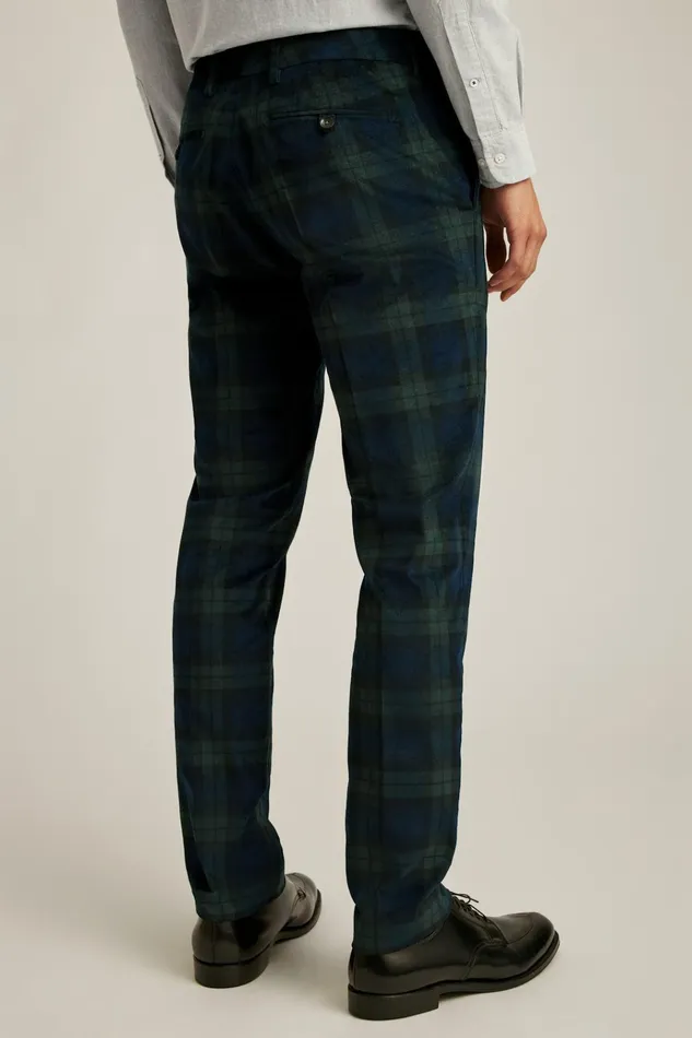Men Dress Pants Bonobos Velvet Trousers Blackwatch Plaid