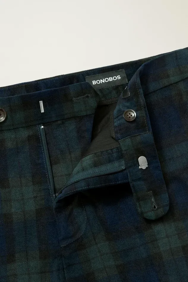 Men Dress Pants Bonobos Velvet Trousers Blackwatch Plaid