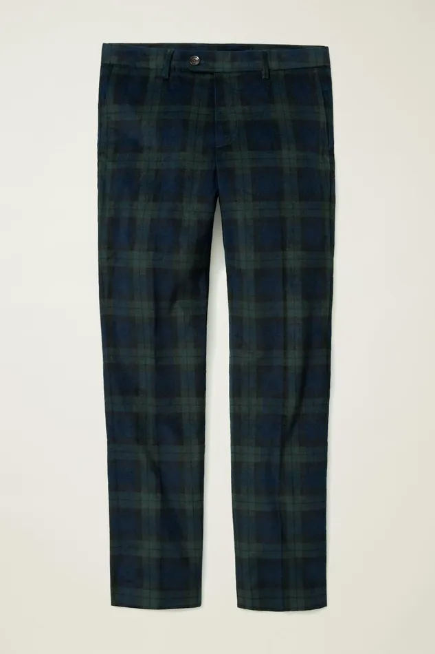 Men Dress Pants Bonobos Velvet Trousers Blackwatch Plaid