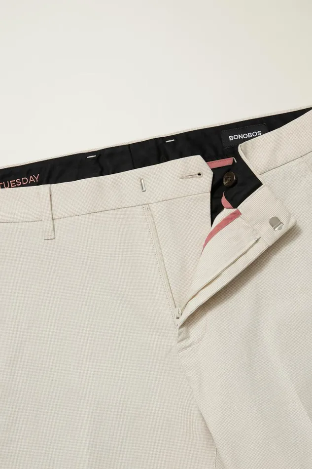 Men Dress Pants Bonobos Weekday Warrior Dress Pants Tuesday Stone Beige Micro Houndstooth