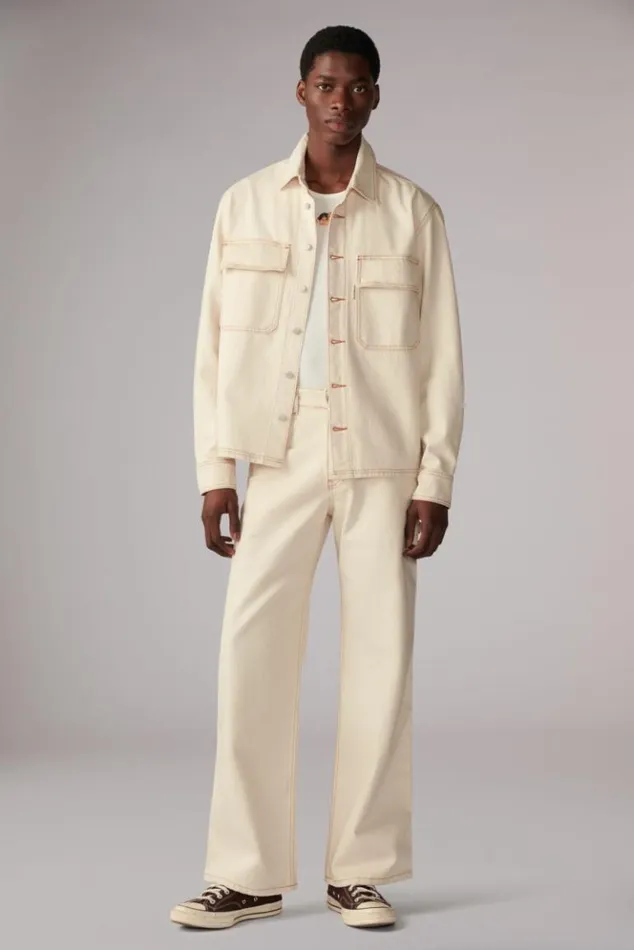Men Fiorucci Carpenter Denim Shirt Cream Cream