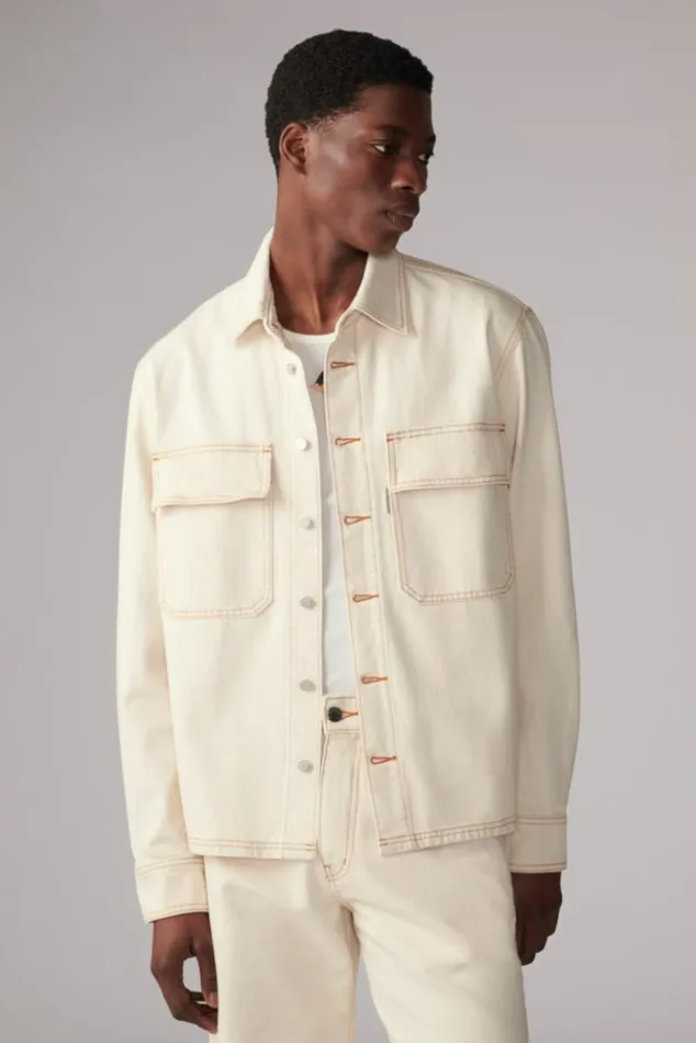 Men Fiorucci Carpenter Denim Shirt Cream Cream Men Fiorucci Carpenter Denim Shirt Cream Cream