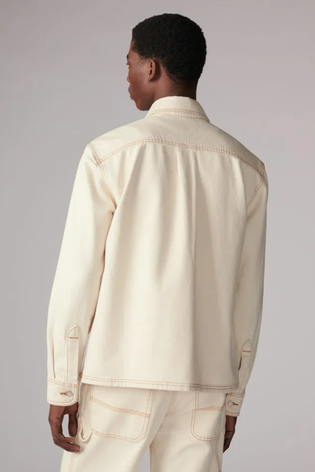 Men Fiorucci Carpenter Denim Shirt Cream Cream Men Fiorucci Carpenter Denim Shirt Cream Cream