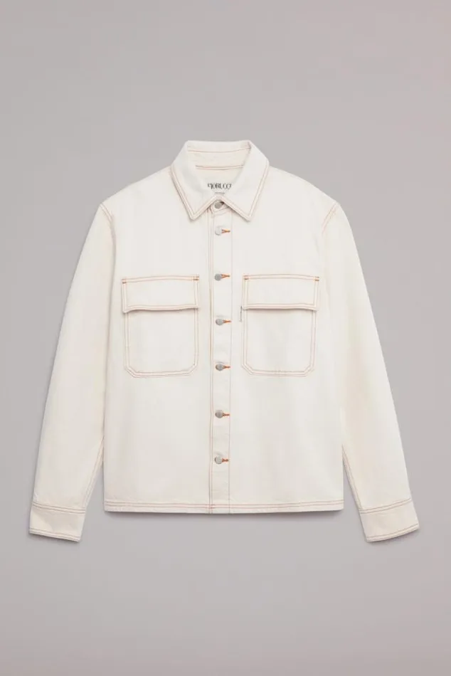 Men Fiorucci Carpenter Denim Shirt Cream Cream Men Fiorucci Carpenter Denim Shirt Cream Cream