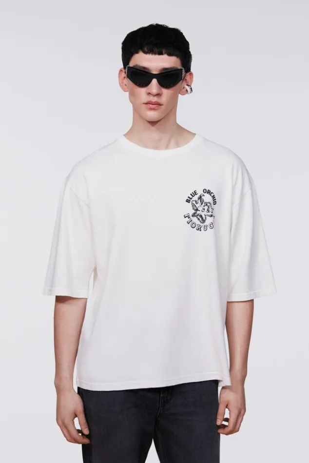 Men Fiorucci Orchid Graphic TShirt White White Men Fiorucci Orchid Graphic TShirt White White