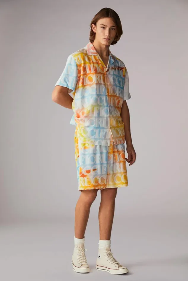 Men Fiorucci Watercolour Monogram Shorts Multi Multi