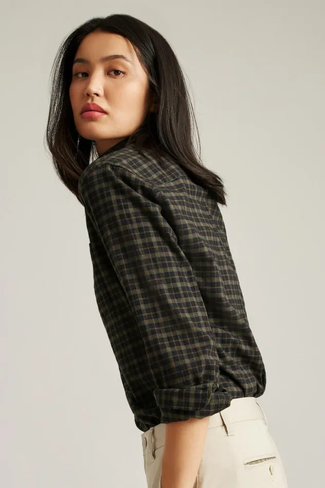Men Flannels and Shirt Jackets Bonobos Everyday Lightweight Flannel Shirt Dark Charcoal Pinto Check