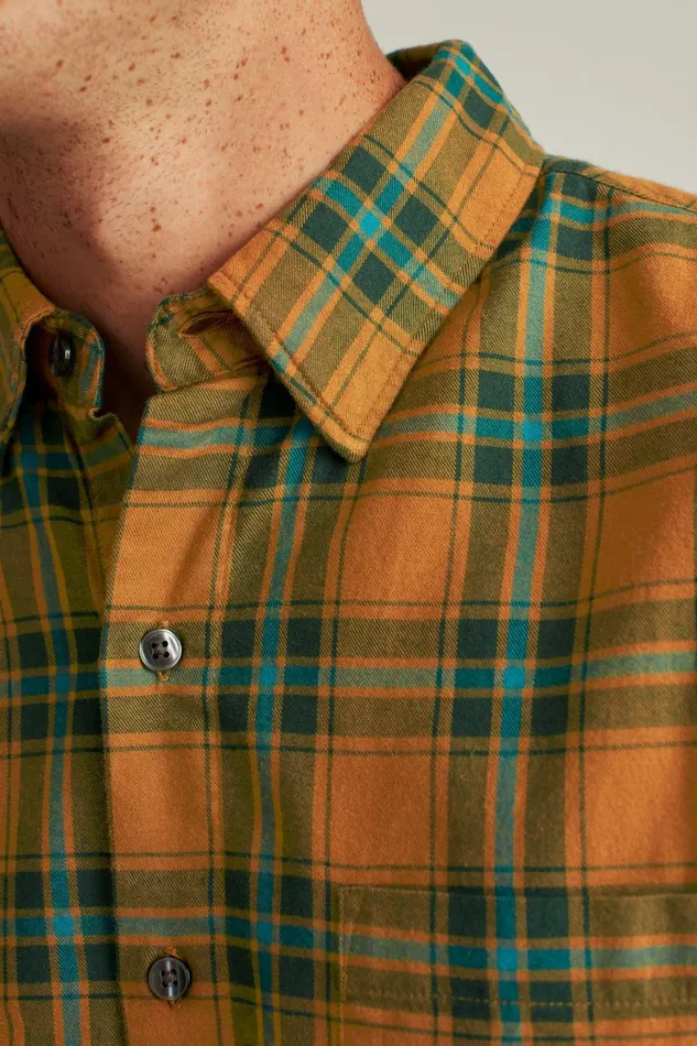 Men Flannels and Shirt Jackets Bonobos Everyday Lightweight Flannel Shirt Earth Brown Plaid