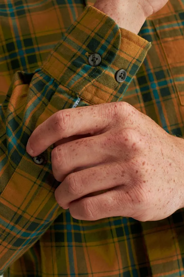 Men Flannels and Shirt Jackets Bonobos Everyday Lightweight Flannel Shirt Earth Brown Plaid
