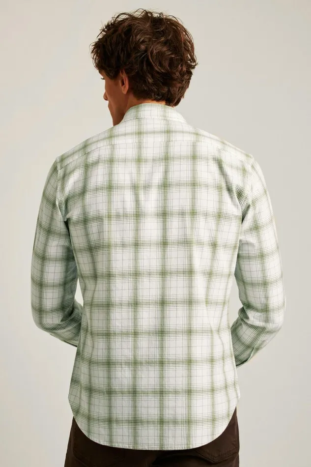 Men Flannels and Shirt Jackets Bonobos Everyday Lightweight Flannel Shirt Green Loden Plaid